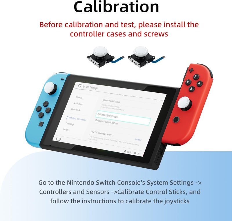 Wigearss Replacement Analog Joystick for Nintendo Switch, Switch OLED, Switch Lite, Joystick Repair Kit with Tools,+&Y-Screwdriver, Pry Tool, Tweezer Kit Fix Joy-Con Drift - White - Image 3